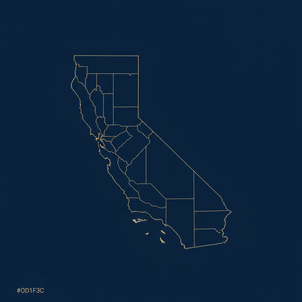 Map of California showing California Counties served by PSRE